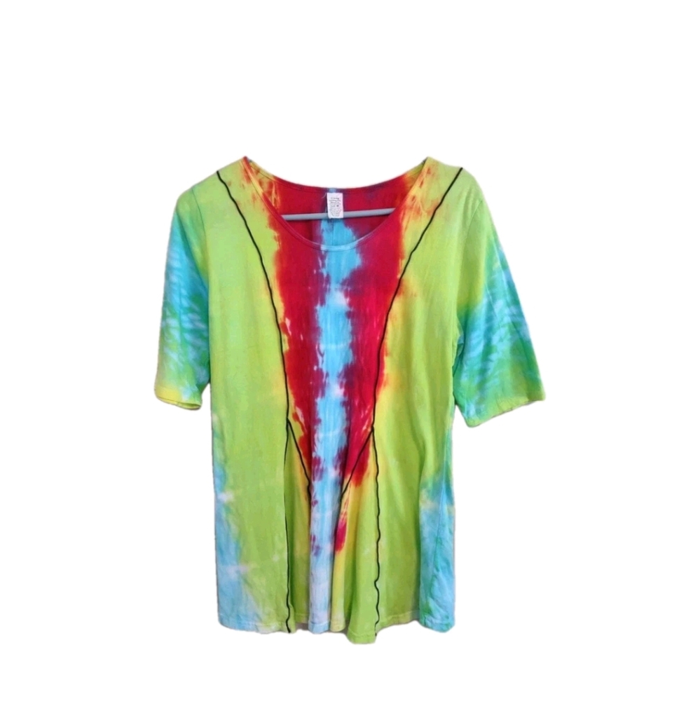 Dharma Trading Company Tie Dye T-shirt Sz M Cotton Made USA Hippie Festival...
